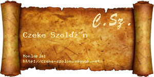 Czeke Szolón névjegykártya